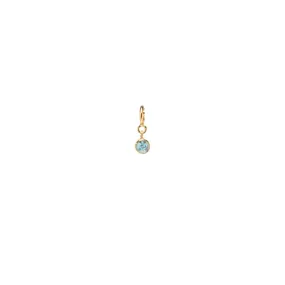 14k aquamarine charm pendant with spring ring