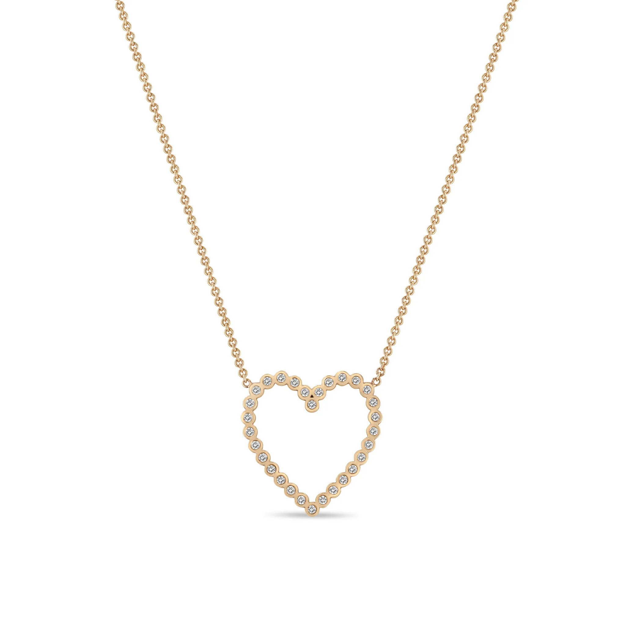 14k Diamond Bezel Heart Necklace