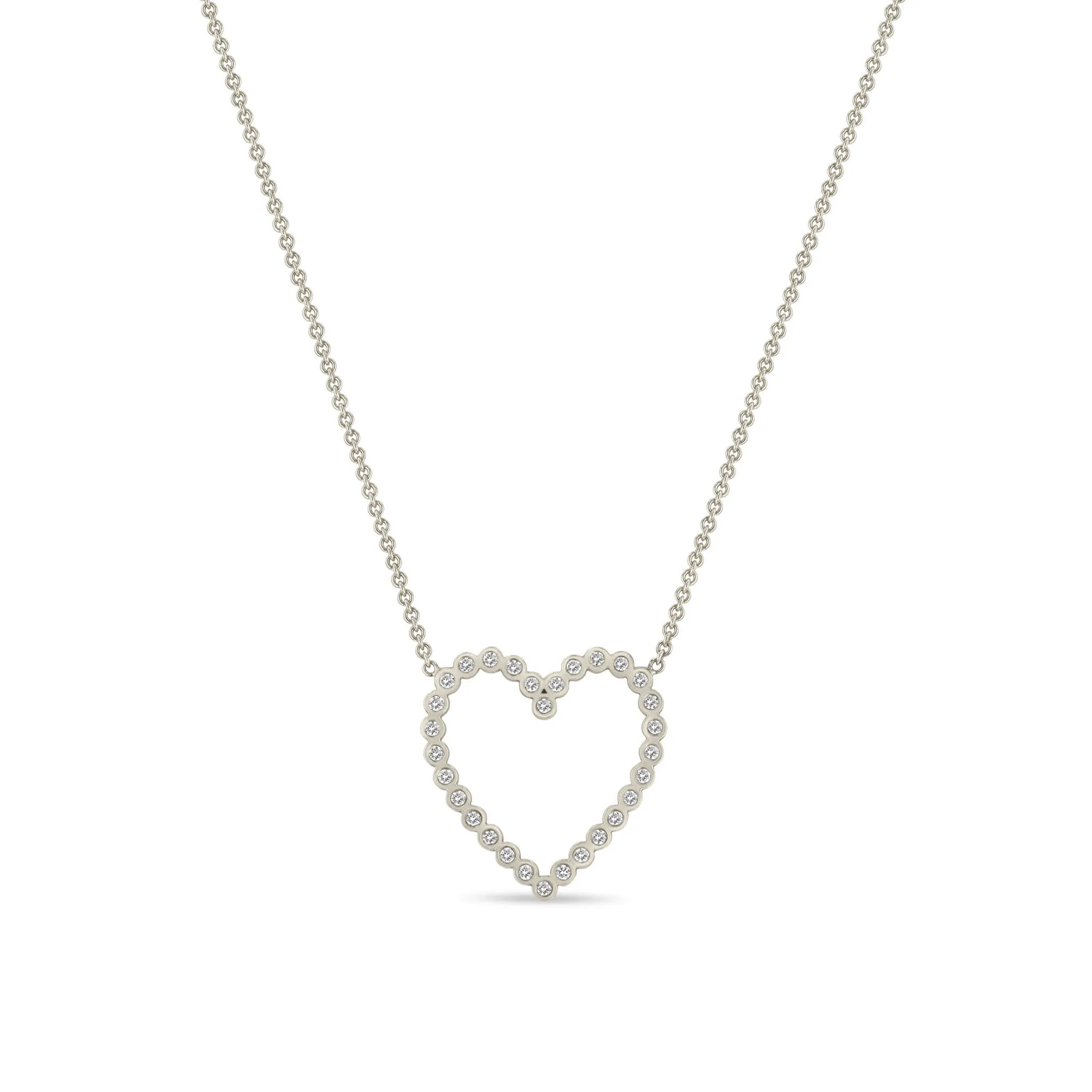 14k Diamond Bezel Heart Necklace