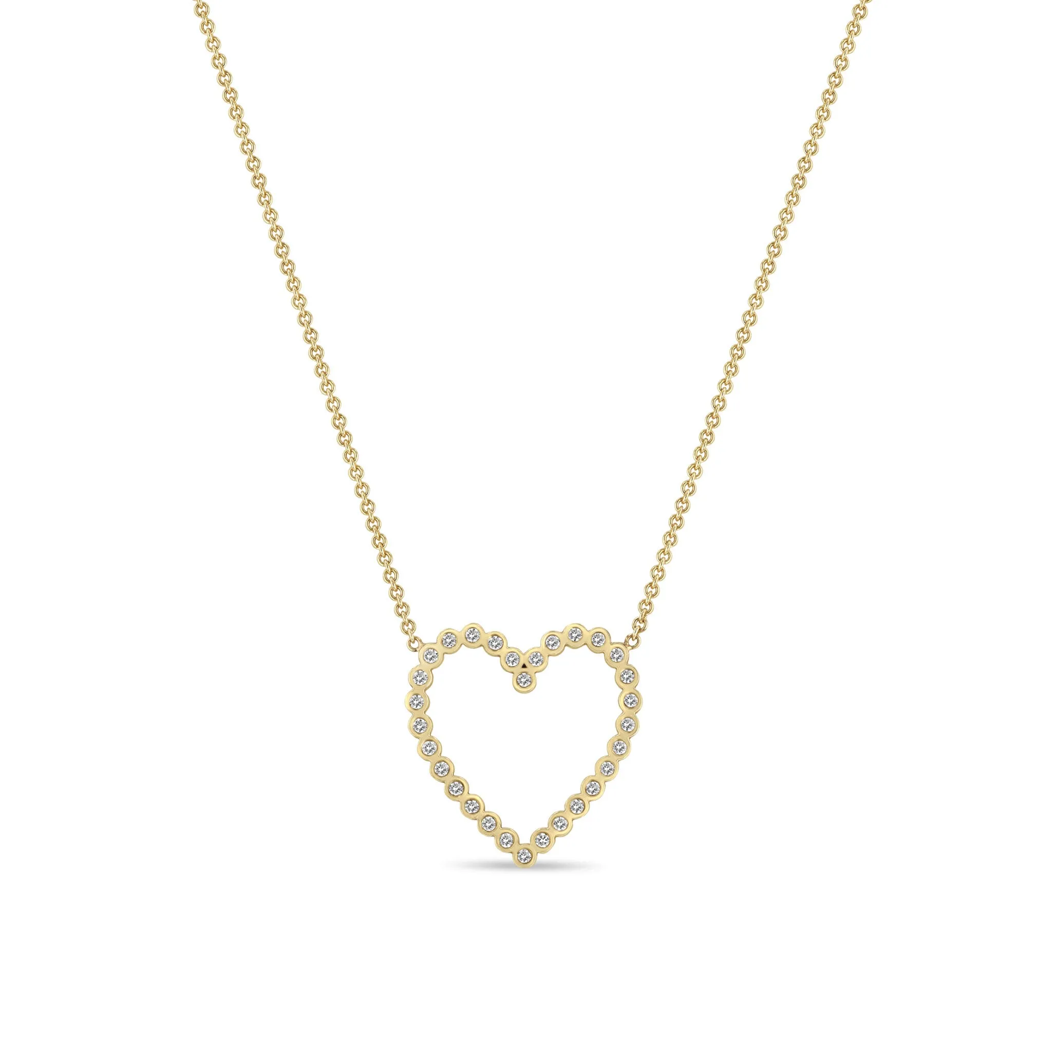 14k Diamond Bezel Heart Necklace