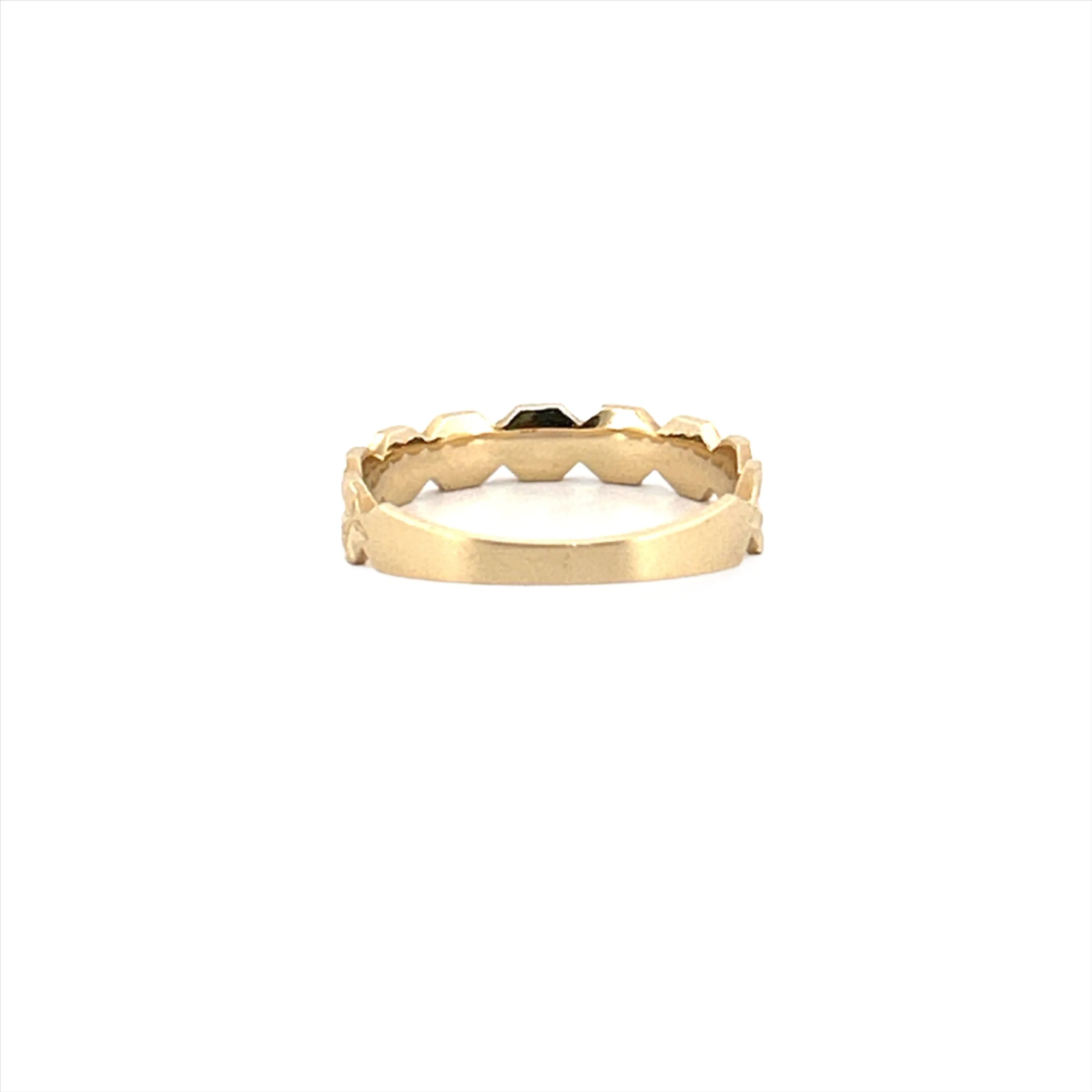 14K Gold Floral Diamond Cut Fashion Band