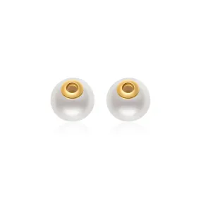 18K Gold Freshwater Pearl Earrings Backstopper KA00009