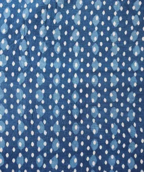 2.5 m Indigo hand spun hand woven cotton dabu print kurta material