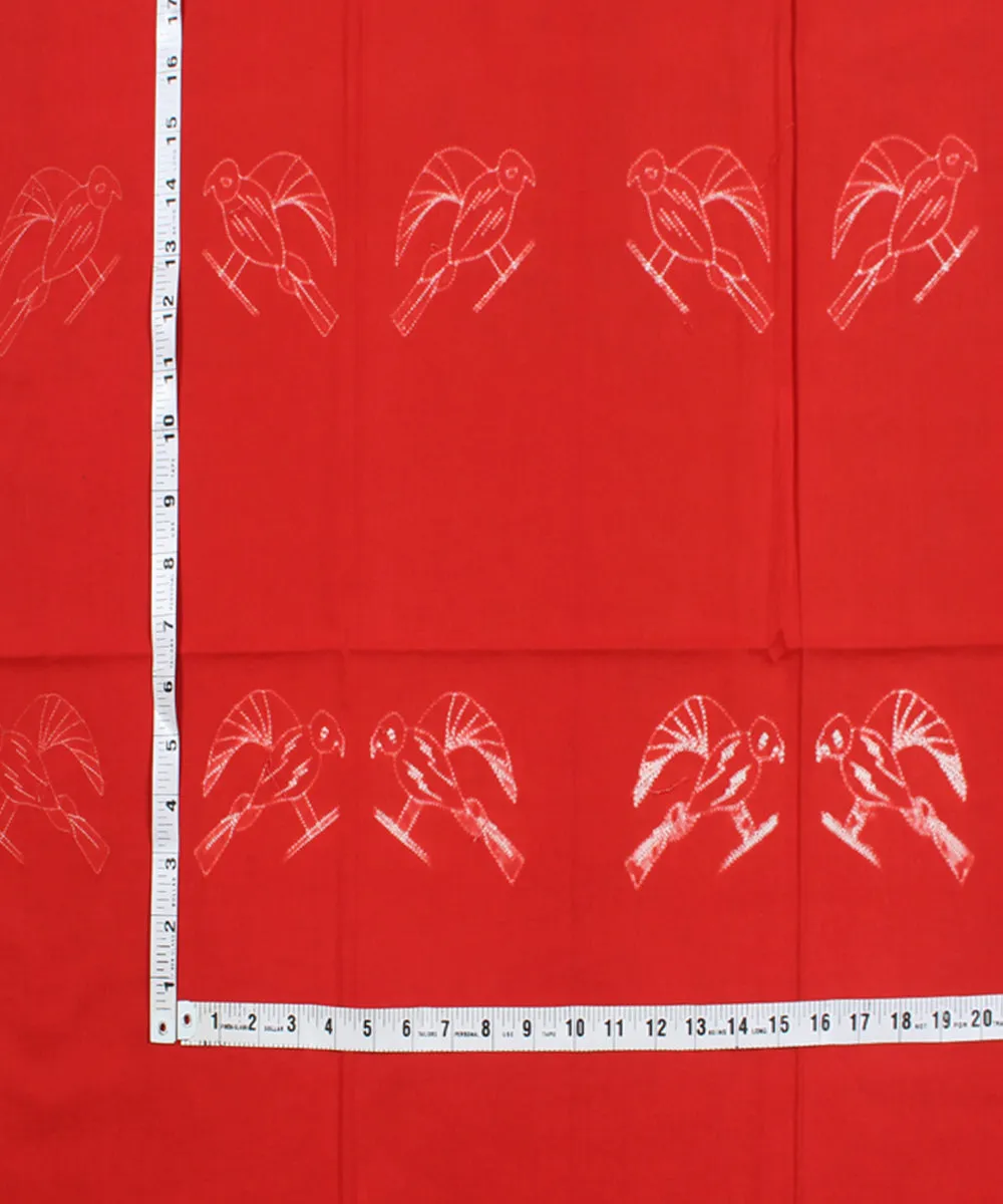 2.5 m Red tie dye cotton shibori kurta material