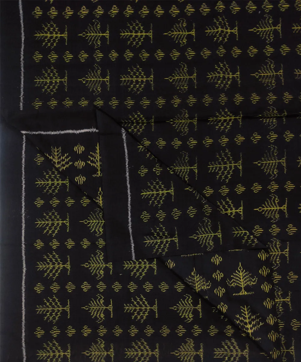 2.5m Black handwoven cotton sambalpuri ikat kurta material