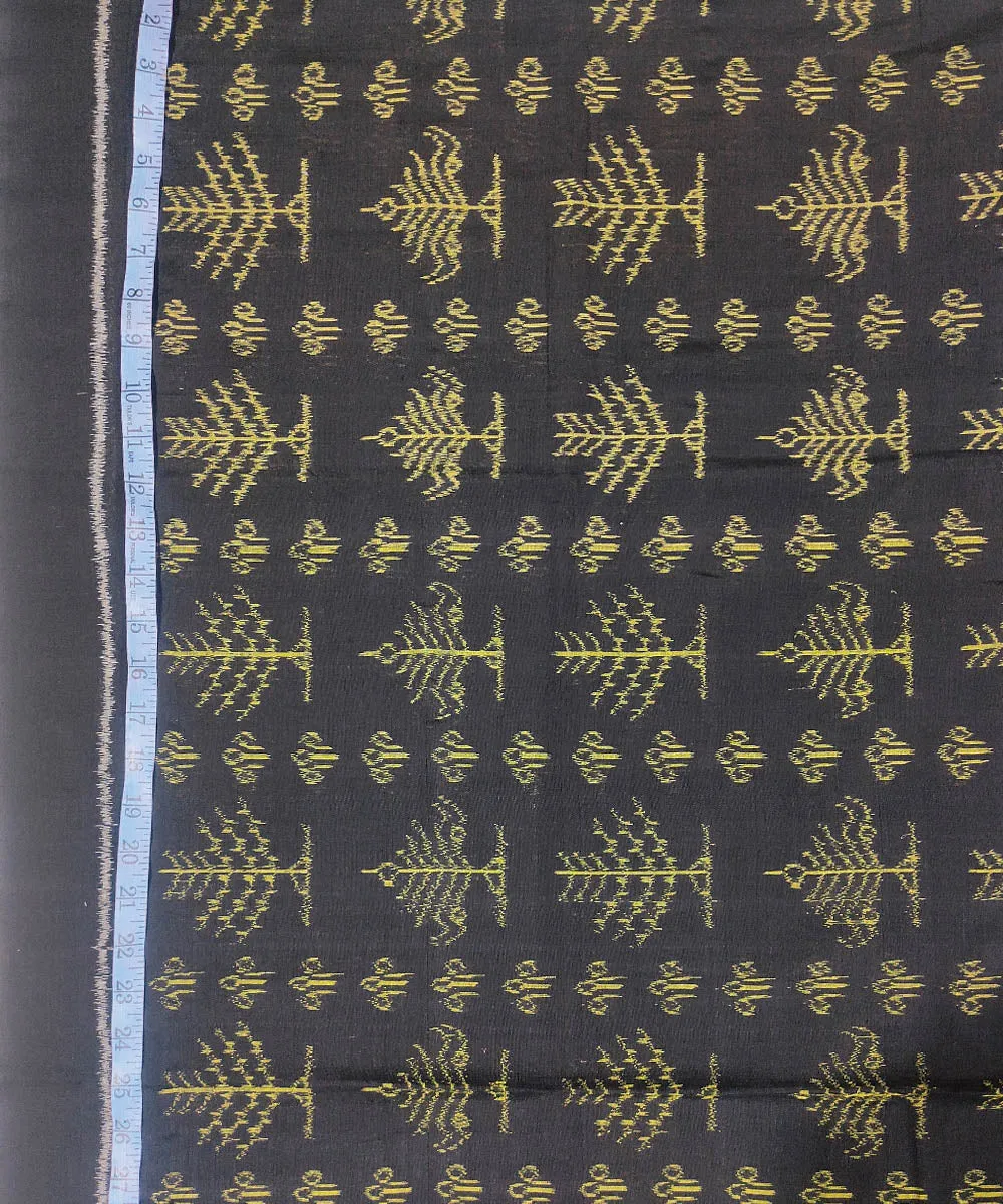 2.5m Black handwoven cotton sambalpuri ikat kurta material