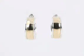 925 Silver 18k Yellow Gold Hoop Earrings (7.20g.)