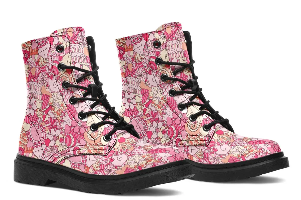 Abstract Valentines Day Boots