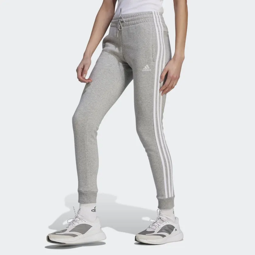 ADIDAS WOMEN'S 3-STRIPE FLEECE GREY PANTS