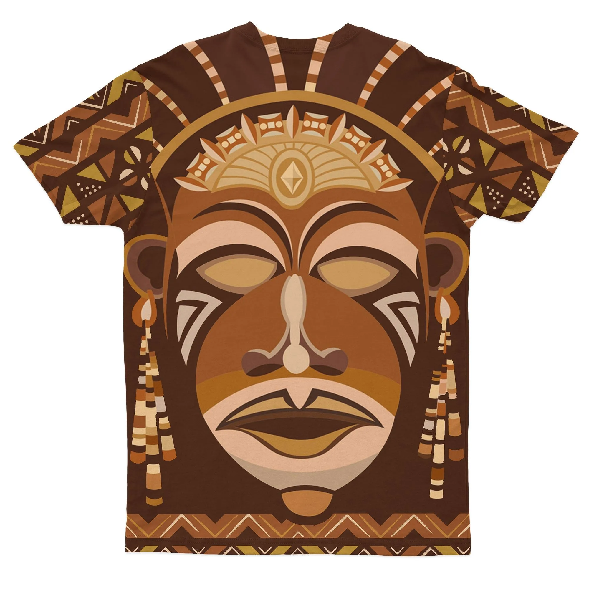 African Mask Printed Mudcloth T-shirt