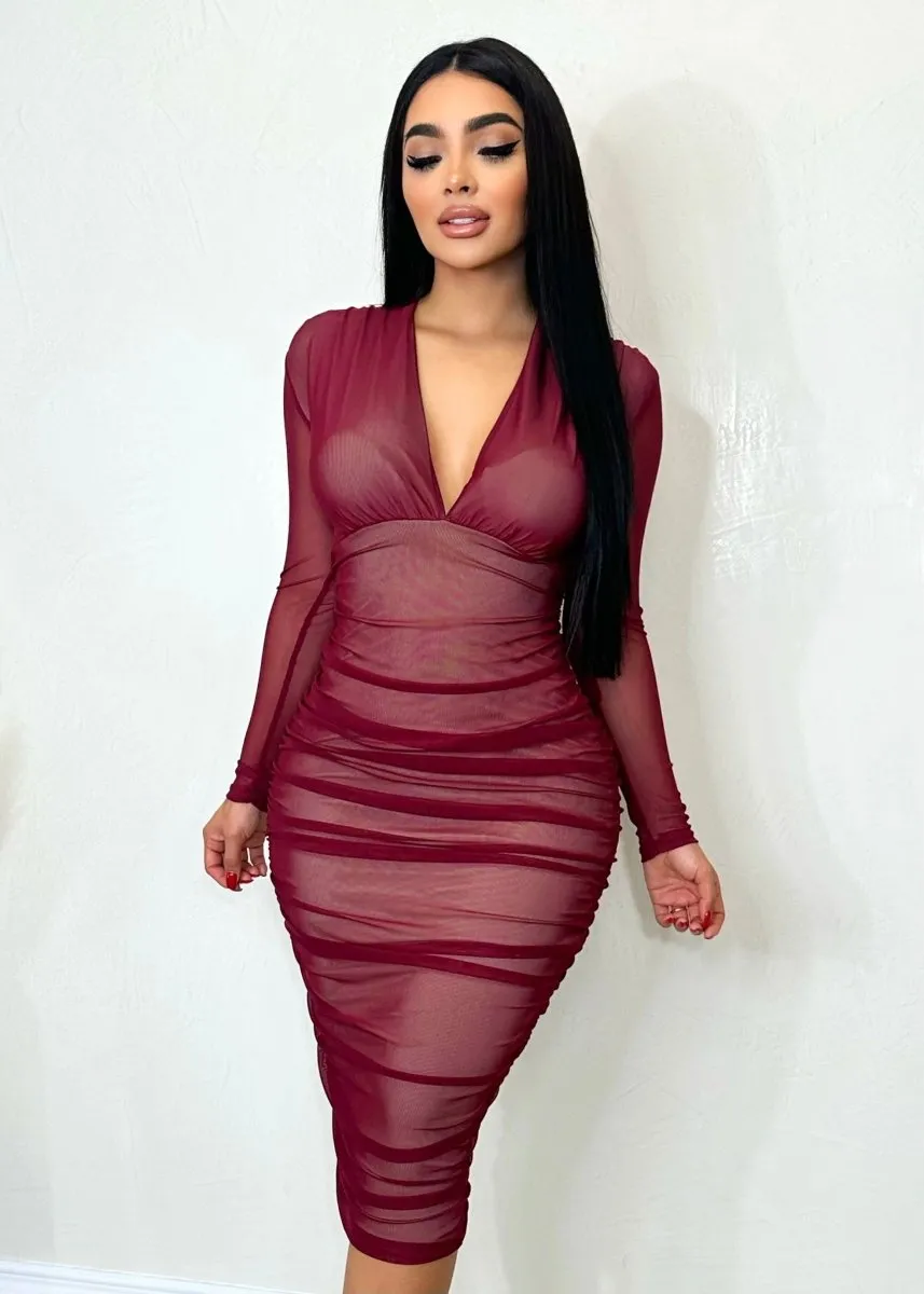 Almost There Dress Burgundy