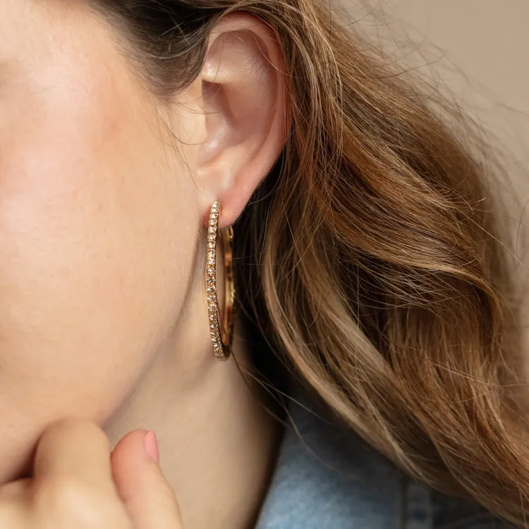 Catherine Pave Hoop Earrings