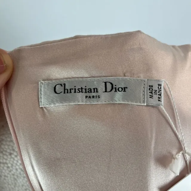 Christian Dior Nude Pink Cotton Off The Shoulder Midi Dress L