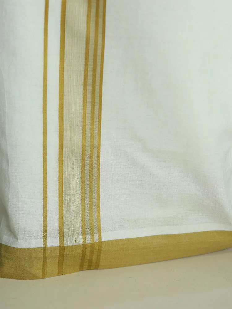 Cool Cot Cotton Double White Dhoti For Men - 495/-