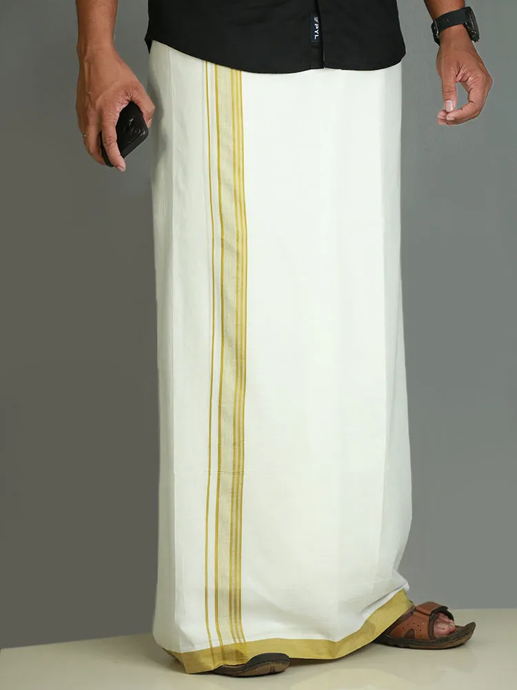 Cool Cot Cotton Double White Dhoti For Men - 495/-