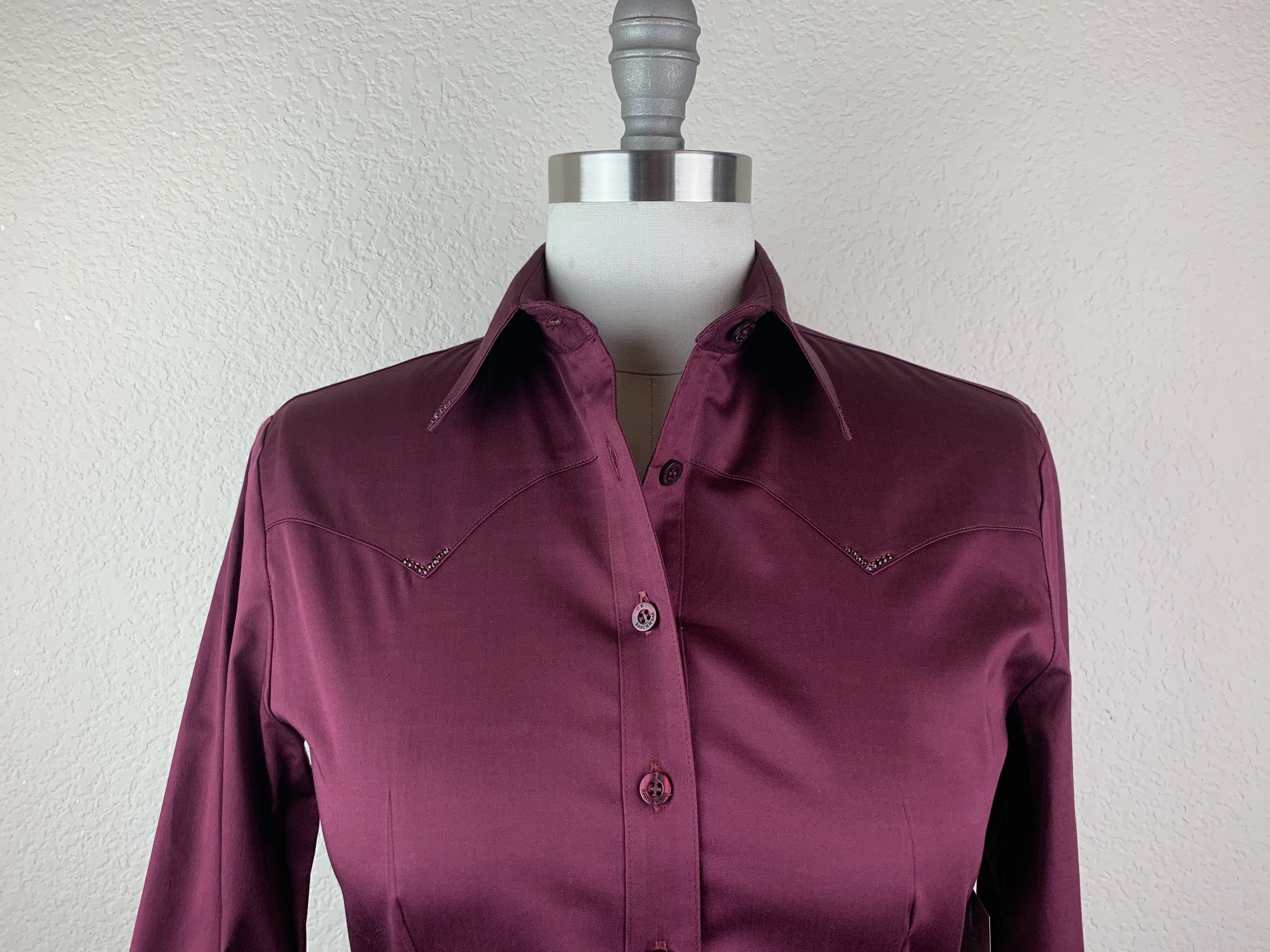 CR Western Pro Dark Wine Stretch Cotton Sateen