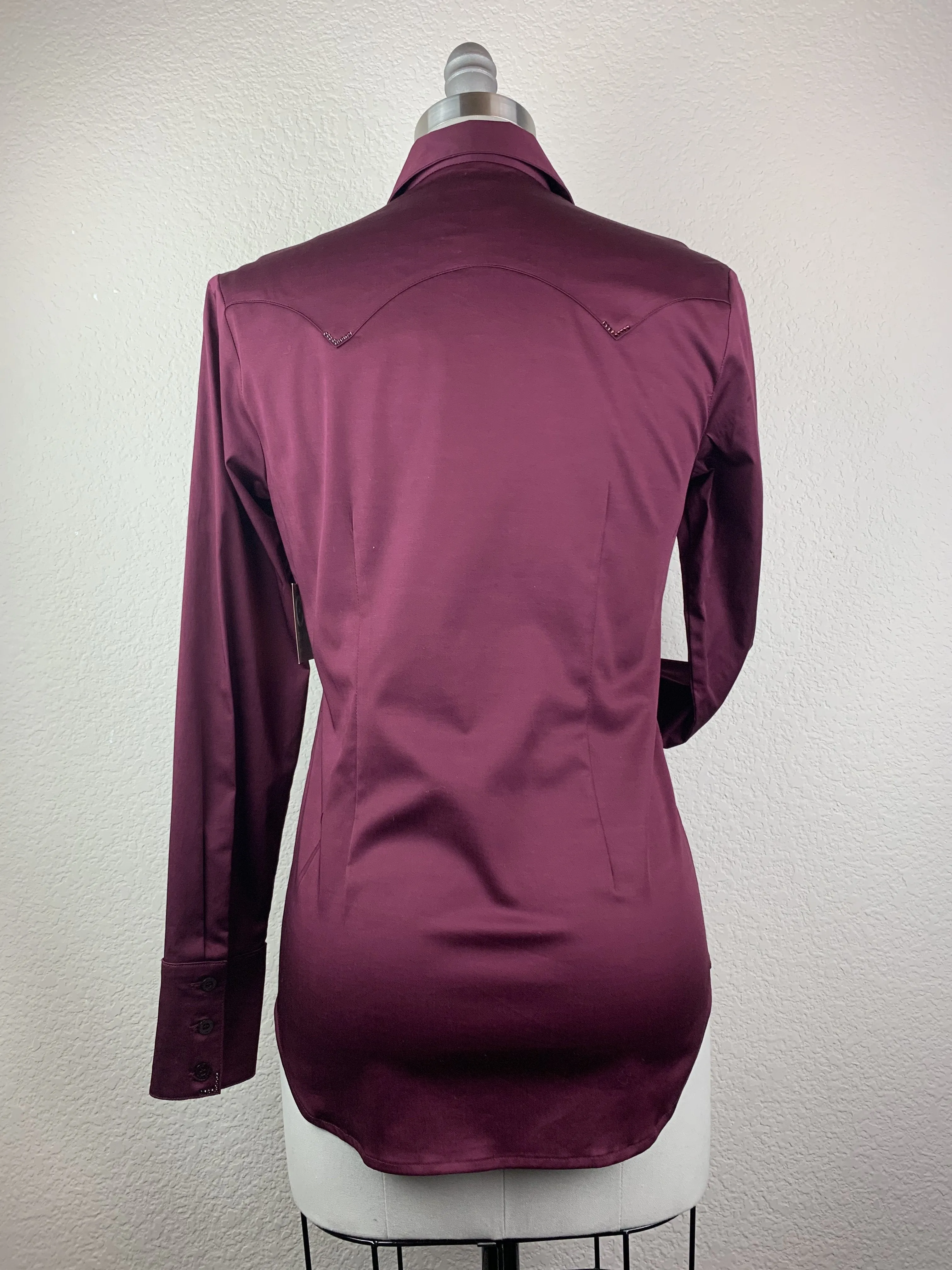 CR Western Pro Dark Wine Stretch Cotton Sateen