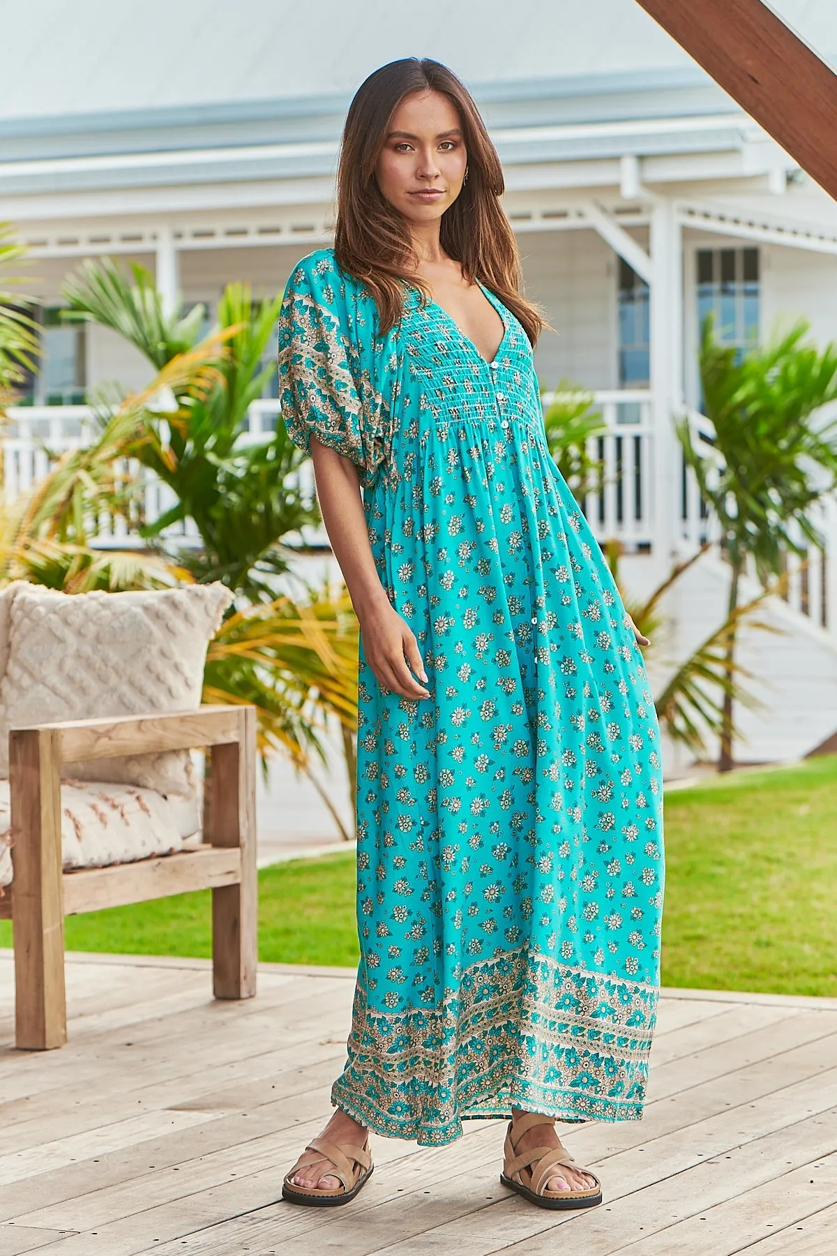 Ellie Maxi Dress Maui Print