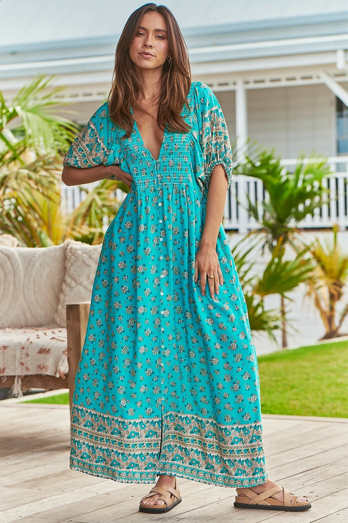 Ellie Maxi Dress Maui Print