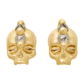 Green Island of Idols Skull Stud Earrings - Made to Order