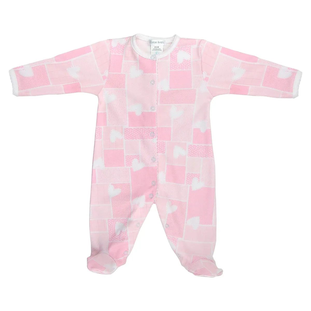 Hearts Patch Printed Footie | Baby Girl