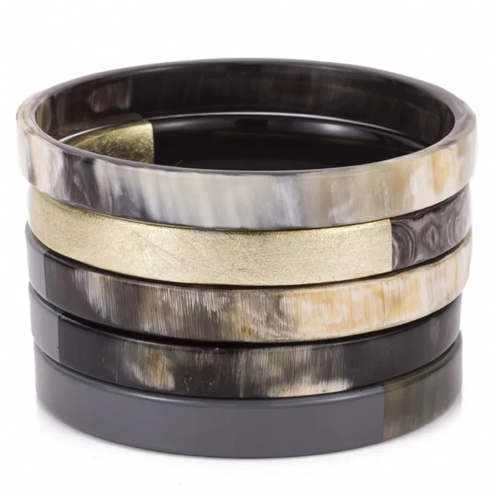 Horn Bangle Set With Lacquer