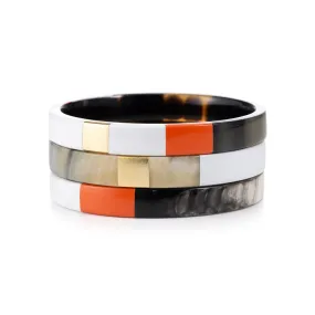 Horn Bangle Set With Lacquer