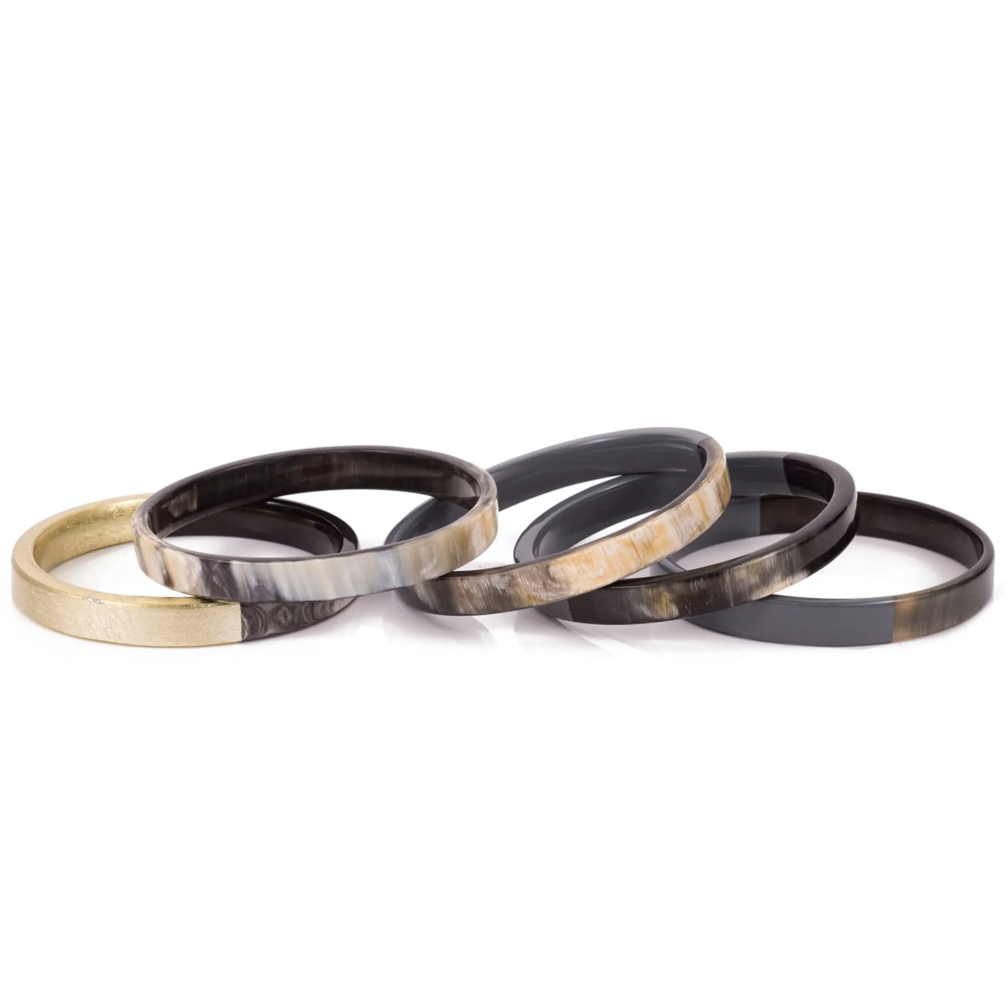 Horn Bangle Set With Lacquer