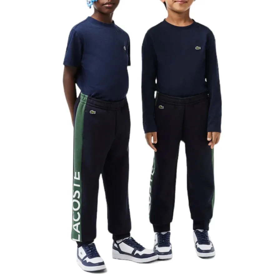 Kids Lacoste Organic Cotton Blend Sweatpants (Navy/Dark Green) XJ5327-51