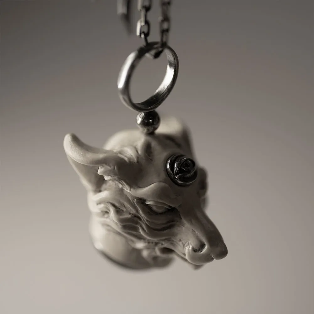 Kitsune pendant white - final sale