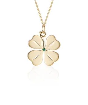 Marge Four Leaf Clover Pendant, Emerald