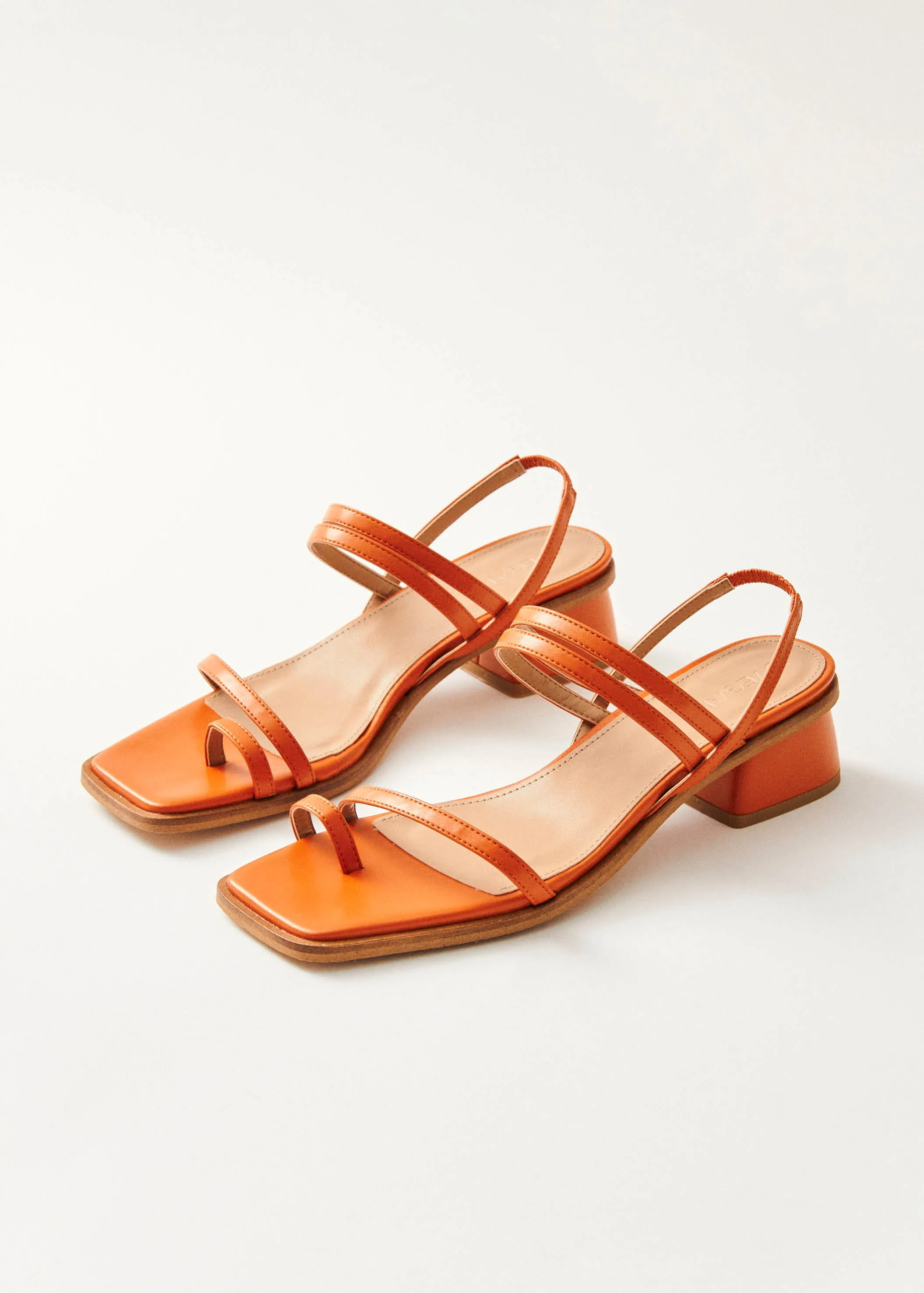 Marlowe Orange Vegan Leather Sandals