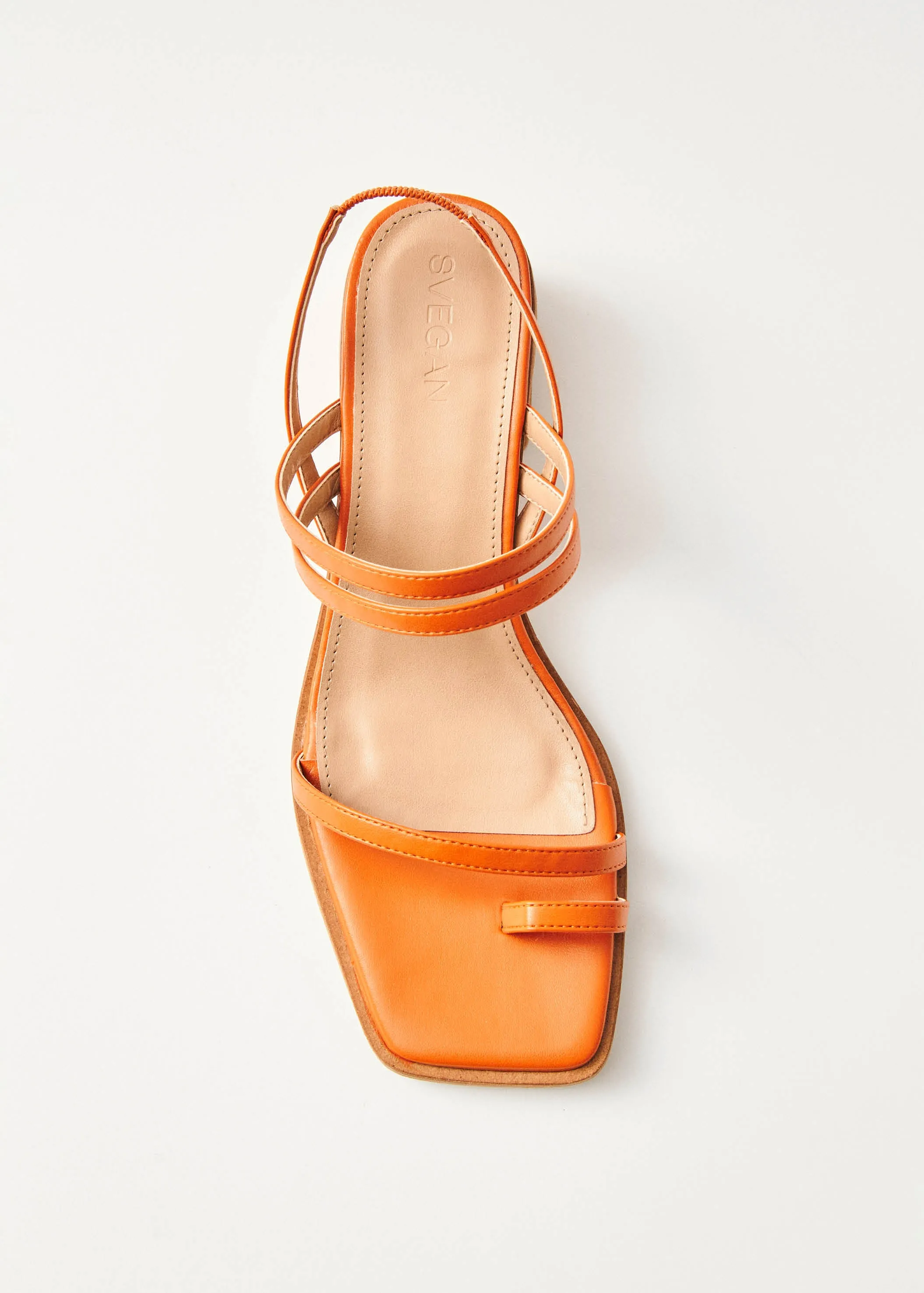 Marlowe Orange Vegan Leather Sandals