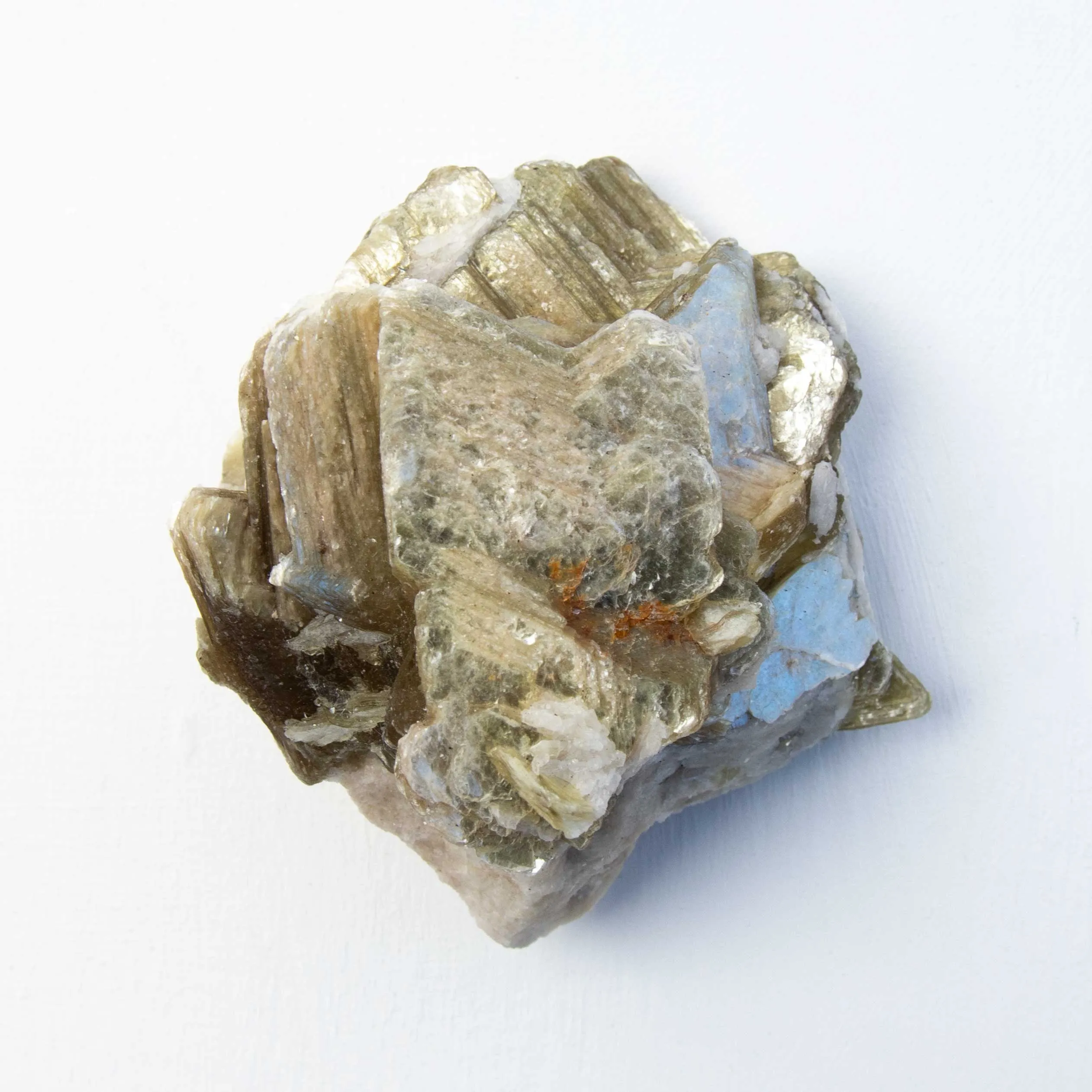 Mica - Yellow, Star, w/ Cleavelandite