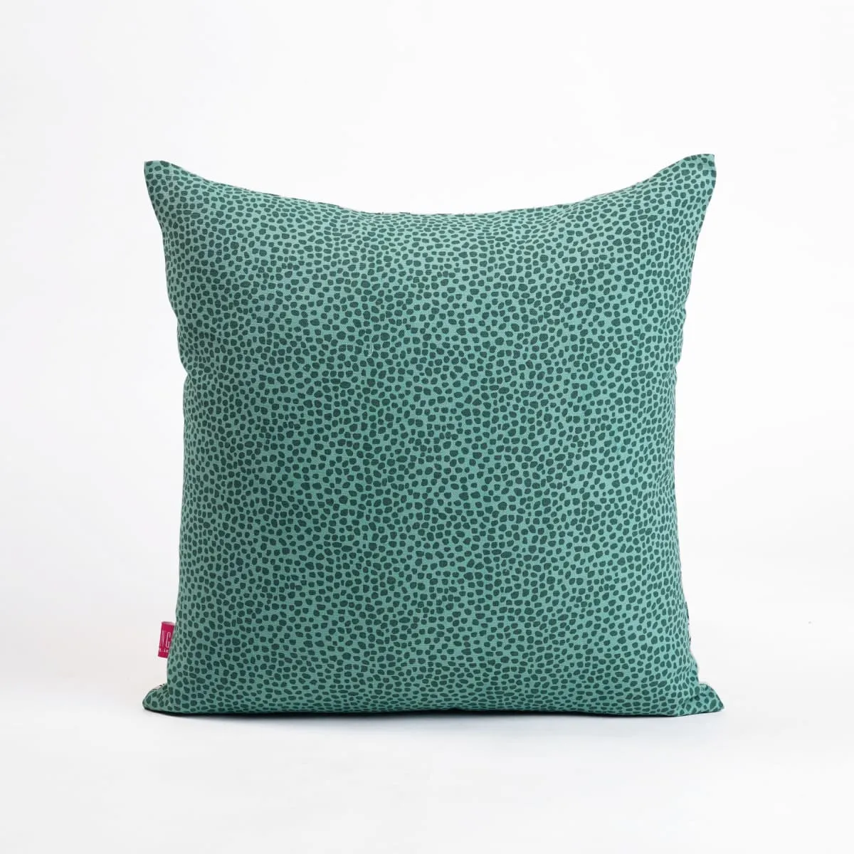 MODERN RETRO – Aqua Green reversible cotton throw pillow cover, leaf print