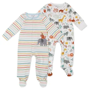 Organic Cotton 2-Pack Sleep & Play in Safari Pals Print