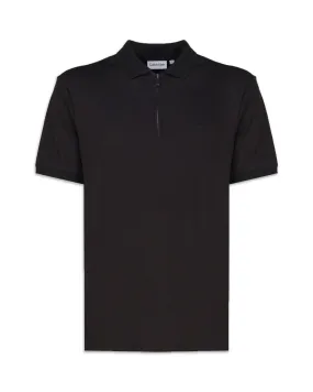 Polo Uomo Calvin Klein Smooth Cotton Welt Zip Nero