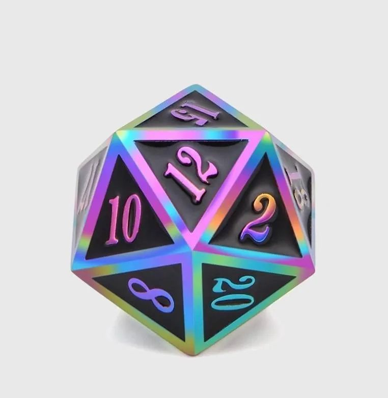 Prismatic Metal Polyhedral Dice Set