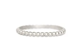 Silver Petite Beaded Band