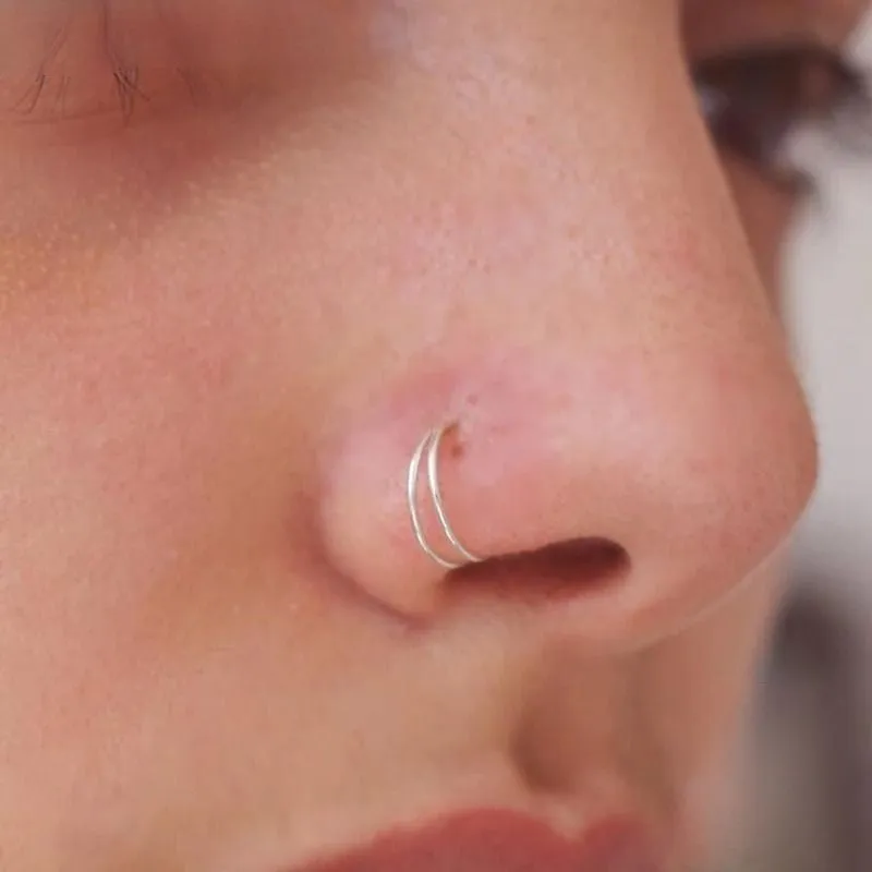 Sterling Silver Piercing Nose Ring For Women