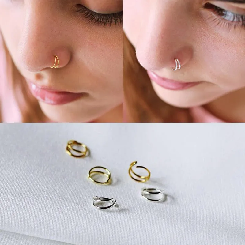 Sterling Silver Piercing Nose Ring For Women