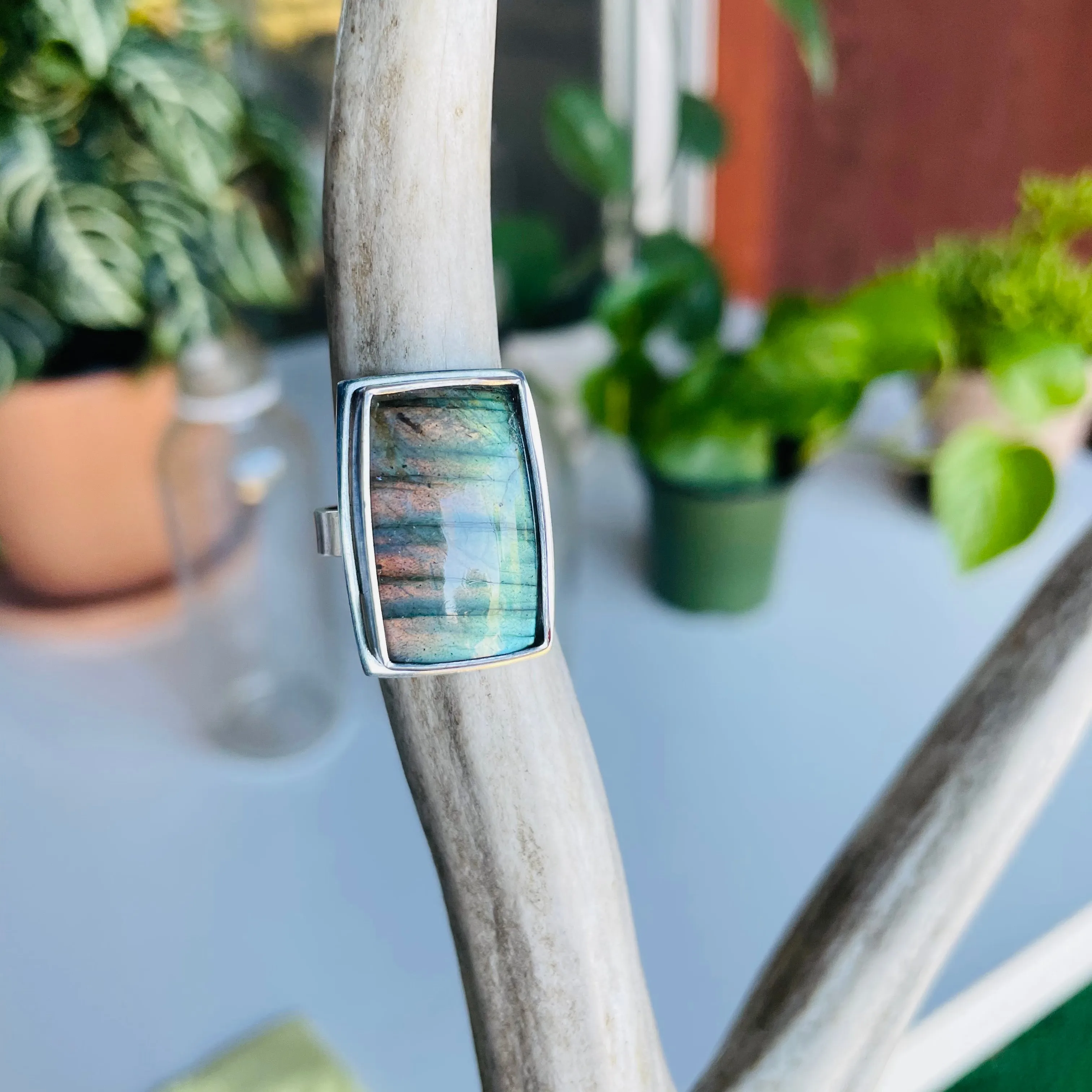 The Green Abyss Ring in Labradorite