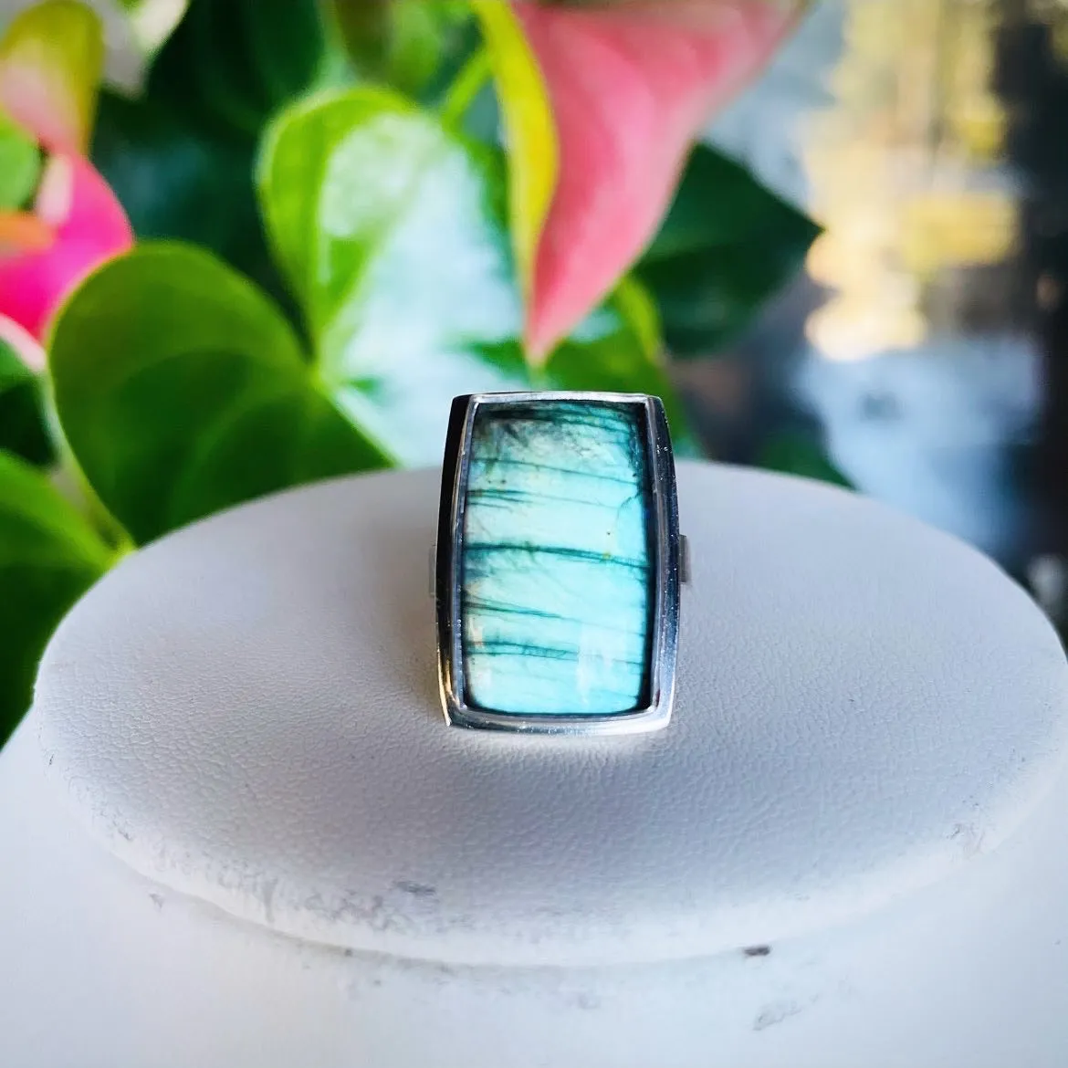 The Green Abyss Ring in Labradorite