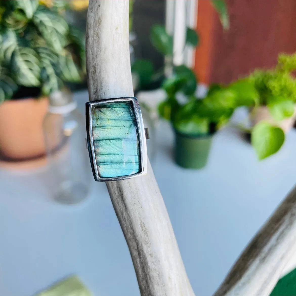 The Green Abyss Ring in Labradorite