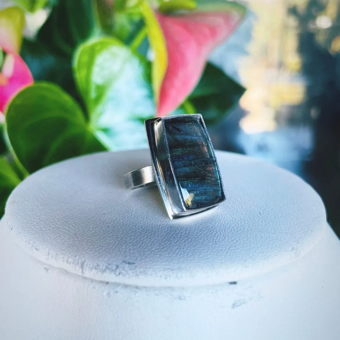 The Green Abyss Ring in Labradorite