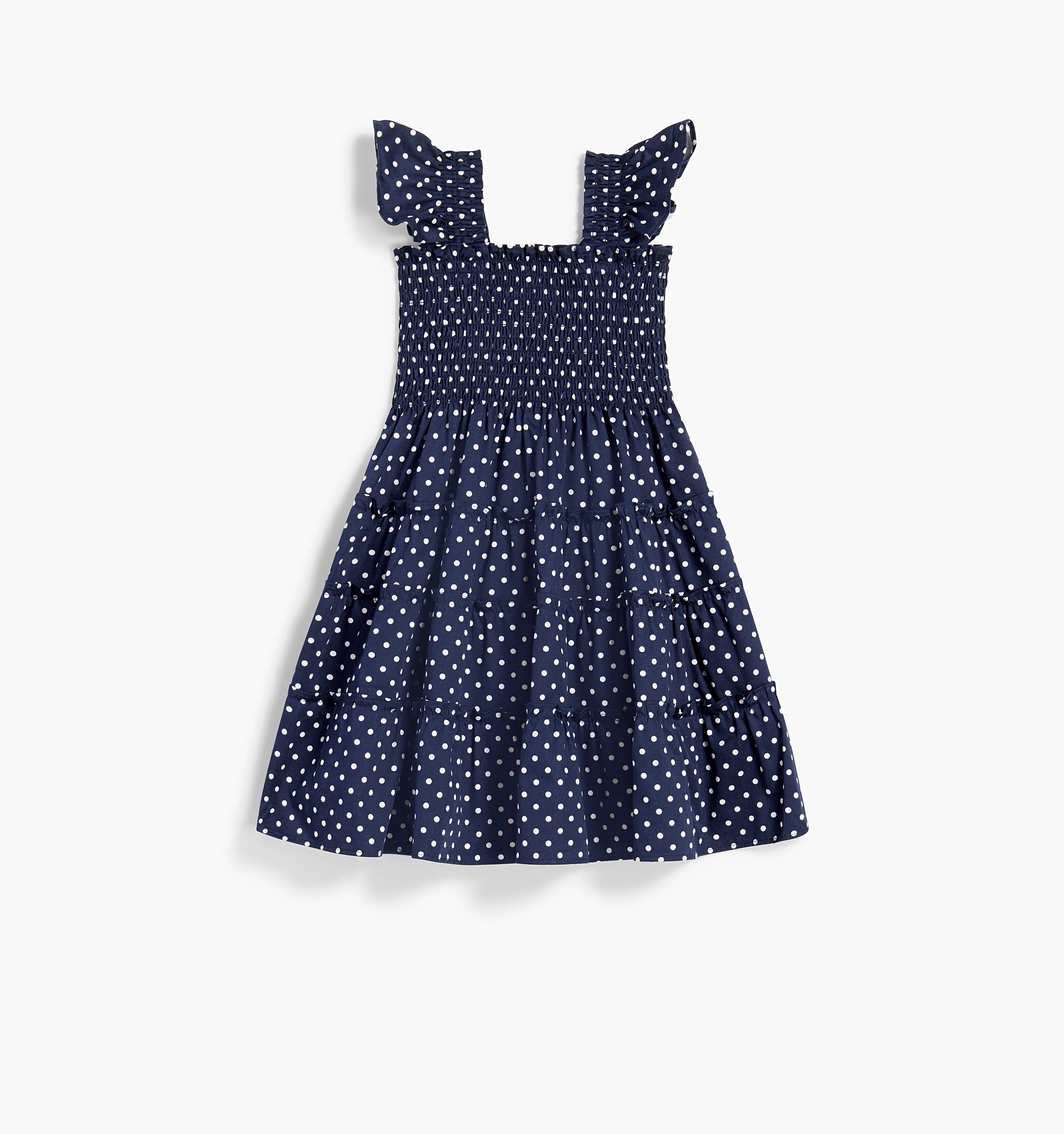 The Tiny Ellie Nap Dress - Navy Polka Dot Cotton Sateen