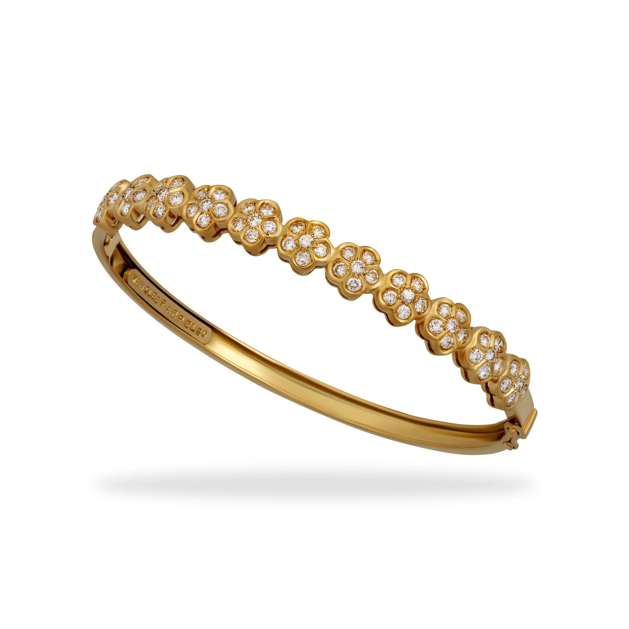 Van Cleef & Arpels 18K Yellow Gold 11 Motif Diamond Trefle Bracelet