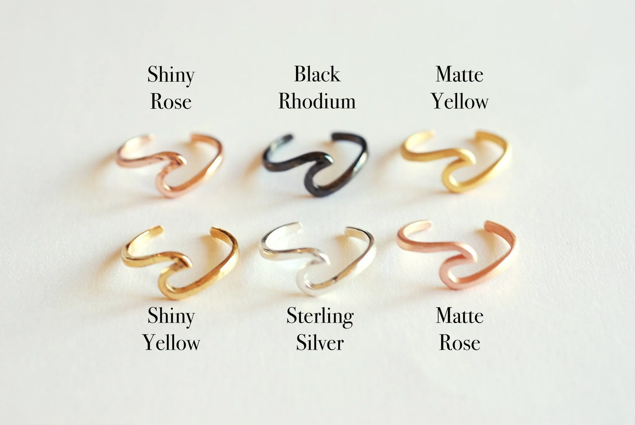 Wholesale Shiny Gold Adjustable Wave Ring- nalu ring, ocean ring, tidal wave, beach jewelry, ocean jewelry, nautical surf ring, Adjustable ring,