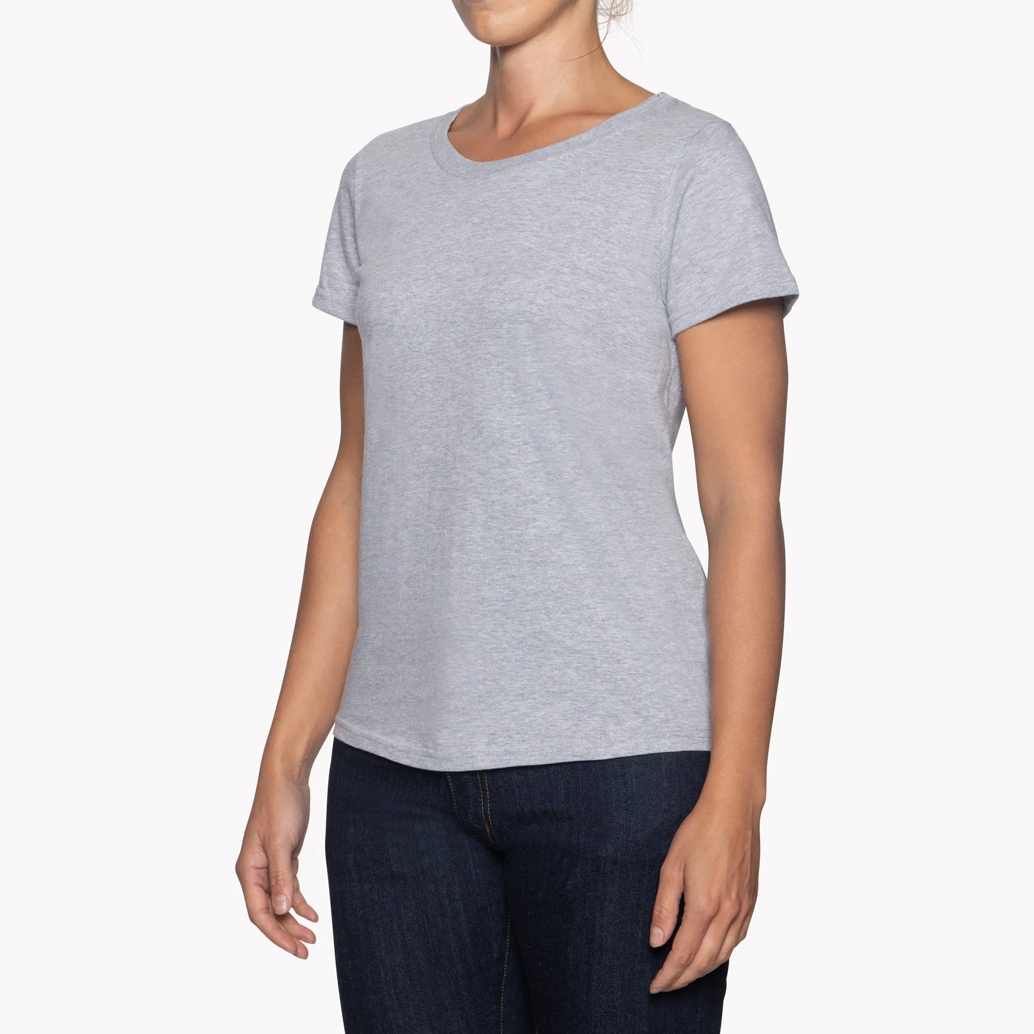 Women's - Circular Knit Ballet Tee - Double Ring-Spun Cotton - Heather Grey