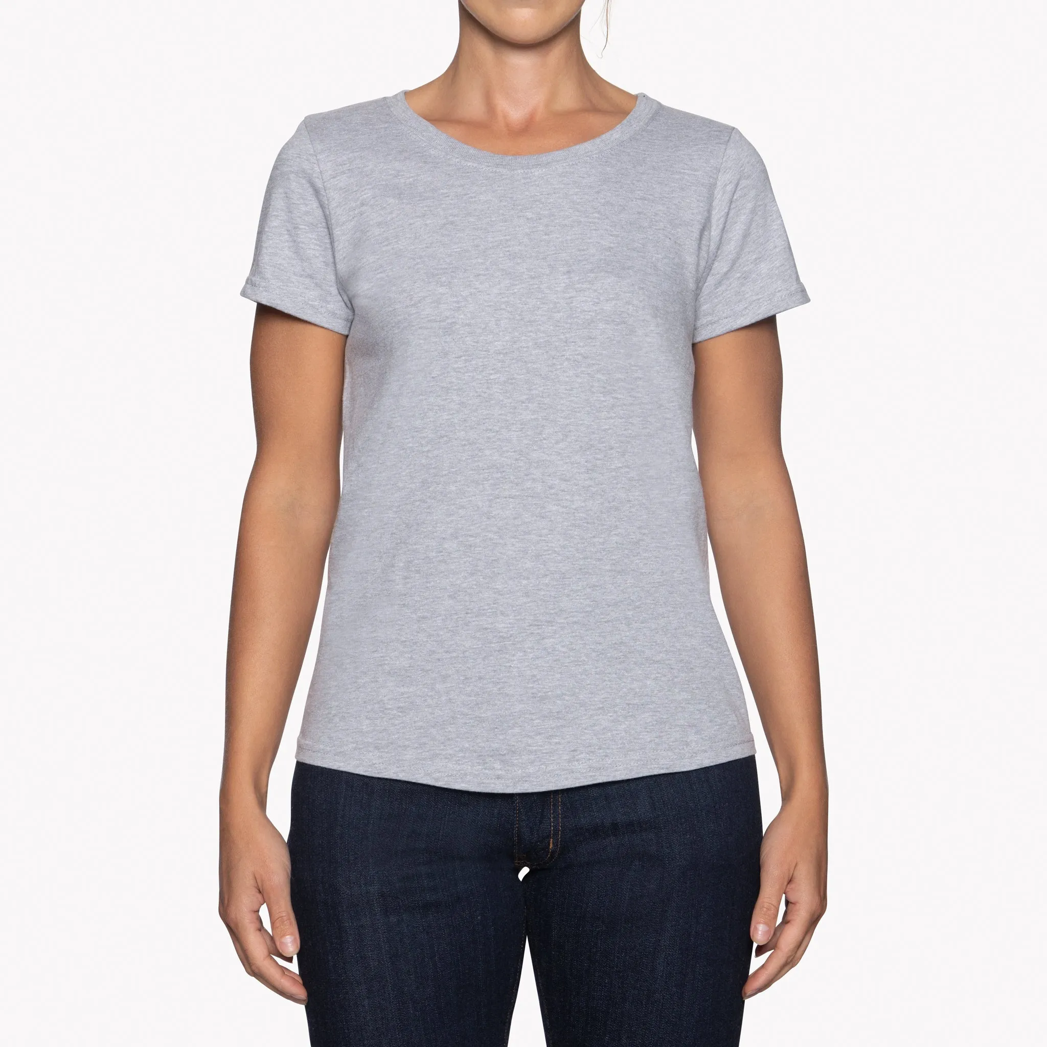 Women's - Circular Knit Ballet Tee - Double Ring-Spun Cotton - Heather Grey